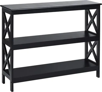 Immagine prodotto di Tavolino consolle design industriale con ripiano tavolo da ingresso 100 x 33 x 80 cm nero