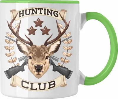 Produktbild von Trendation - Jäger Hunting Club Tasse Geschenk für Jäger Becher Männer Spruch Jagd Jagen (Grün)