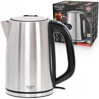 Produktbild von Adler AD 1340 Wasserkocher 1 7 l 2200 W Schwarz  Silber