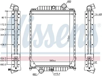 Produktbild von NISSENS 606366 Kühler Wasserkühler Motorkühler für VOLVO FL