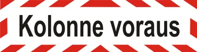 Produktbild von INDIGOS UG - Magnetschild Kolonne voraus- 30 x 8 cm- Magnetfolie für Auto / LKW / Truck / Baustelle / Firma