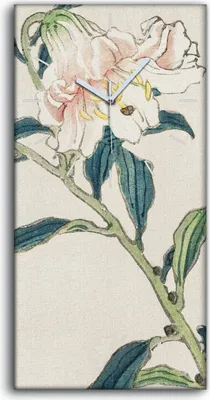 Produktbild von Wandbild Leinwand Bilder Wanduhr Geräuschlos 30x60 Malerei Asiatische Blumen - weiße Hände