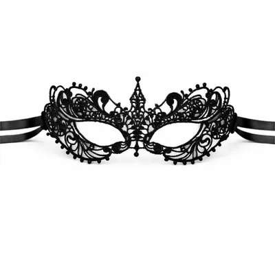 Image de Masque pour les yeux – Masque gothique et vénitien en dentelle – Bal masqué pour femmes pour Halloween – Masque en dentelle (modèle 01 - noir)
