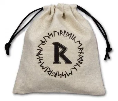 Immagine prodotto di BRUN101 - Borsa runica beige e nera, cubo