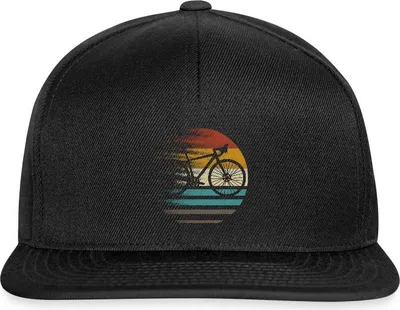 Produktbild von Spreadshirt Gravelbike Gravel Rennrad Fahrrad Geschenk Retro Snapback Cap, One size, Schwarz/Schwarz