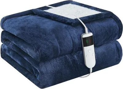 Zdjęcie produktu dla Koc elektryczny - ogrzewany koc - komfortowe ogrzewanie - 10 stopni temperatury - 150 x 180 cm - szary