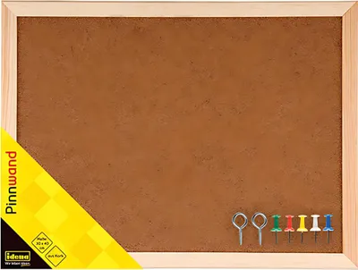 Produktbild von Idena 568021 Pinnwand, mit Holzrahmen, inkl 2 Schrauben und 5 Pinnwand