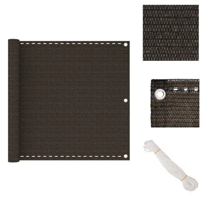 Obrázek produktu pro vidaXL Balkonová zástěna hnědá 90x600 cm HDPE - Slunečníky a sluneční clony