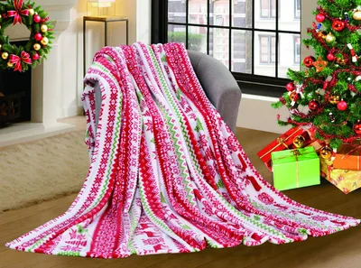 Zdjęcie produktu dla Biały świąteczny koc z mikropluszu CHRISTMAS JOY Rozmiar: 200 x 220 cm