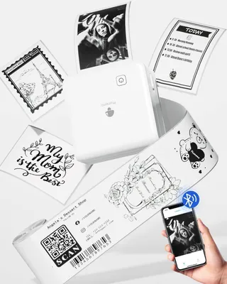 Image de Imprimante Phomemo M02 Pro Mini pour smartphone, mini-imprimante photo 300 DPI avec 1 rouleau de papier, imprimante thermique portable, imprimante de poche pour documents et photos