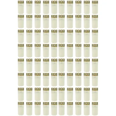 Produktbild von 80x Grablicht Brenner Nr. 3 Weiß mit Deckel Grabkerzen Grablicht Grablichtkerze Trauerlicht Gedenkkerze Golddeckel