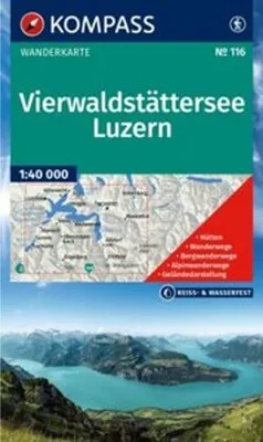 Produktbild von KOMPASS Wanderkarte 116 Vierwaldstättersee, Luzern 1:40.000