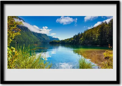 Produktbild von Bild 100x70 MDF-Rahmen Wandkunst Natur Berge Forest Lake