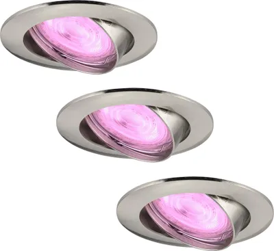 Produktbild von Ledvion 3er Set LED Einbaustrahler Rund RGB dimmbar smart