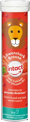 Obrázek produktu pro Intact Silný lev, vápník+vit. D3, šum. tbl. Jahoda 15 tbl