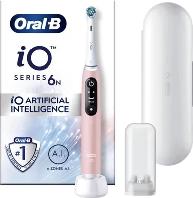 Obrázok produktu pre Elektrická zubná kefka Oral-B iO Series 6N Bluetooth 5 režimov čistenia 2 kefky 1 cestovné puzdro biela/ružová
