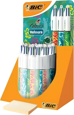 Immagine prodotto di BIC - BALLPEN BIC 4 colori velour M assorti | Display a 30 pezzi X 30 pezzi display | 30 pezzi