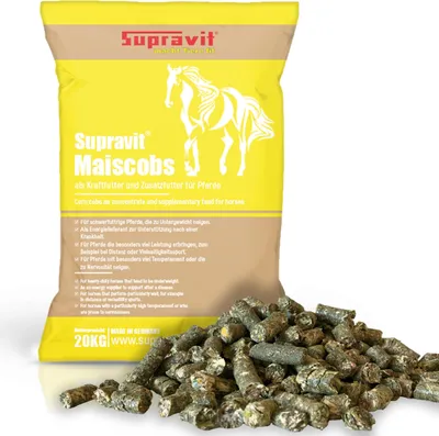 Produktbild von Supravit Maiscobs 20kg | Kraftfutter und Zusatzfutter für Pferde - besonders energiereiches Pferdefutter zur Unterstützung der Gewichtszunahme