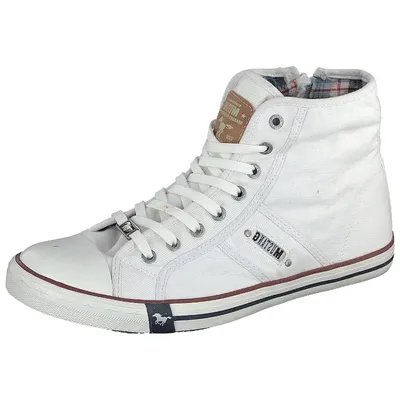 Produktbild von Mustang Herren High Top Sneaker Schnürung Booty 4058-505, Größe:43 EU, Farbe:Weiß
