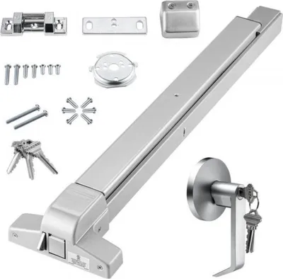 Produktbild von Paniekstang für Notausgangstür – Türgriff – Panikschloss Deurschieber – Ausgangsgerät 711–1041mm – Silber