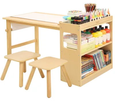 Zdjęcie produktu dla Stolik dla dzieci - Stolik plastyczny - Z krzesełkami - 73,2 x 53,6 cm - Drewno - Do pomieszczeń