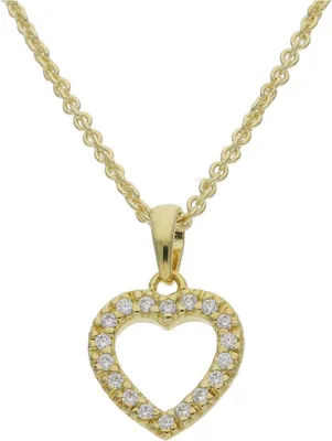 Produktbild von Kettenanhänger Silber 925 Gold plattiert Zirkonia Herz JL10-02-0927 JuwelmaLux
