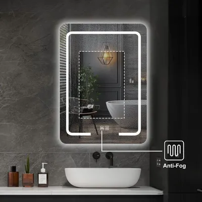 Zdjęcie produktu dla IREDA Lustro łazienkowe z oświetleniem LED, 60 x 80 cm