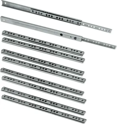 Productafbeelding van 5 telescopische rails, 17 mm x 246 mm, gedeeltelijk uitschuifbaar