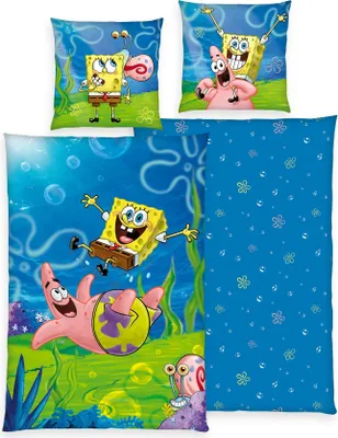 Produktbild von Spongebob Wende Bettwäsche Set 2 tlg. 135 x 200 cm 80 x 80cm