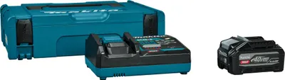 Immagine prodotto di Kit Makita Power 40V XGT BL4040Fx1+DC40RA, con batteria da 4,0 Ah e caricabatterie rapido, prestazioni ottimali, elevata autonomia, protezione avanzata, design resistente, colore nero.