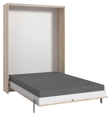 Produktbild von Schrankbett 140x200 cm Jugendbett Gästebett Klappbett Eiche sägerau JOKSI-43, B/H/T 152/213/43 cm