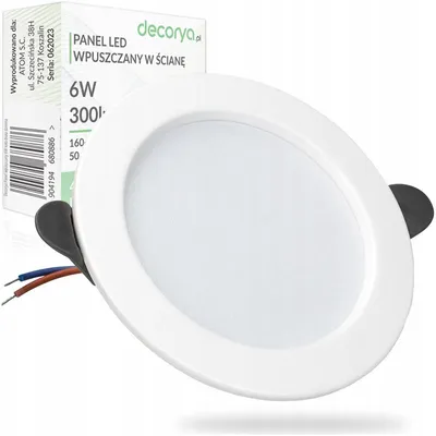 Image de Decorya Plafonnier LED Rond Encastrable 6W Blanc Neutre