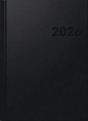 A black diary with the year 2026 embossed on the cover.