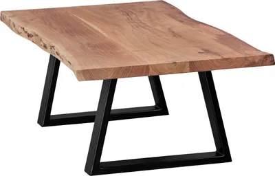 Produktbild von WOHNLING Couchtisch GAYA aus Massivholz Akazie Baumstamm Wohnzimmertisch 115 x 40 x 60 cm Beistelltisch im Landhausstil
