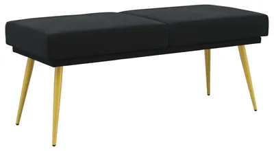 Image de Banc double vidaXL noir 120 x 45 x 46 cm, velours