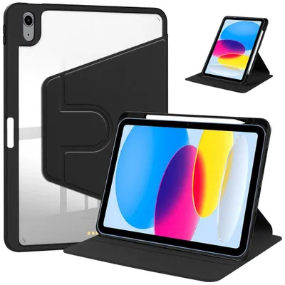 Image de Coque pour iPad A16 (11 Pouces) / iPad 10 2022 (10,9 Pouces) Protection Antichoc Rotatif avec Porte-Stylet Noir