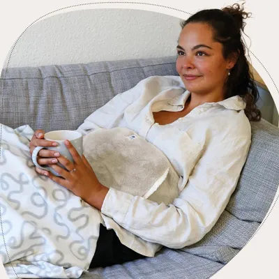 Produktbild von Flauschiger Bezug für Wärmflasche - Rücken- und Menstruationswärmender Gürtel