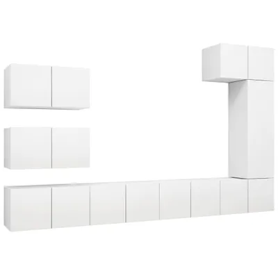 Produktbild von vidaXL 8-tlg. TV-Schrank-Set Weiß Holzwerkstoff