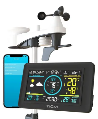 Produktbild von Tiqvi Wetterstation inkl. WiFi Regenmesser & Windmesser