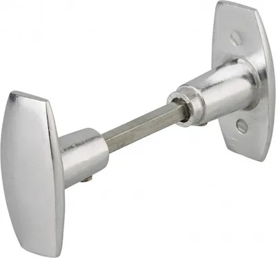Image de Paire de boutons pour porte, carré 6mm, 1 portée, argent - THIRARD