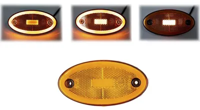 Image de Feu de position à LED, 116 mm x 60 mm, orange/jaune, effet néon, trois fonctions, 12–24 V