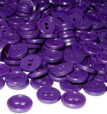 Obrázek produktu pro Kulaté knoflíky Ø 11,5 × 2,2 mm, tmavě fialové, plast
