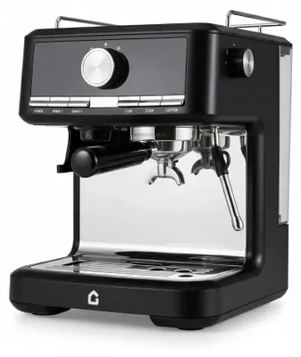 Produktbild von Espressomaschine mit Mahlwerk - 20 bar Kaffeemaschine - 1,5 l Wassertank - 30 Mahlgrade - 58 mm Siebträger - Milchaufschäumer - schwarz