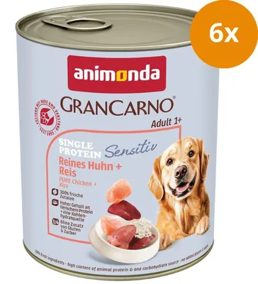 Produktbild von animonda GranCarno Adult Sensitiv Reines Huhn + Reis, Adult, Huhn, Reis, 800 g, Zuckerfrei, Ohne Soja