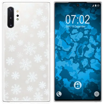 Produktbild von PhoneNatic Case kompatibel mit Samsung Galaxy Note 10+ Silikon-Hülle X Mas Weihnachten Schneeflocken M2