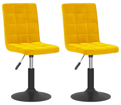 Produktbild von vidaXL Esszimmerstühle 2 Stk. Drehbar Senfgelb Samt