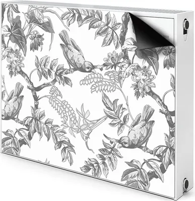 Produktbild von Magnet Heizung Verkleidung Abdeckung Heizung Heizkörperabdeckung 100x60 cm - Grau, Vögel