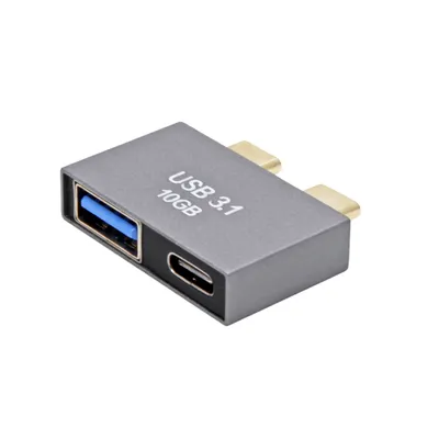 Obrázek produktu pro ROLINE Adaptér 2x USB C(M) -  USB3.0 A(F) + USB C(F), 10Gbps, stříbrný (12.03.2946)