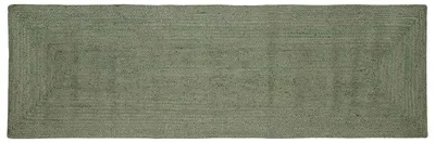 Image de vidaXL Tapis rectangulaire vert olive 80 x 250 cm en jute
