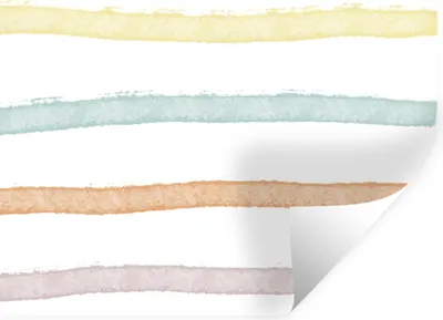 Produktbild von MuchoWow® Wandtattoo Wandsticker Wandaufkleber Linie - Pastell - Regenbogen - Muster 80x60 cm Selbstklebend und Repositionierbar - Faltenfrei